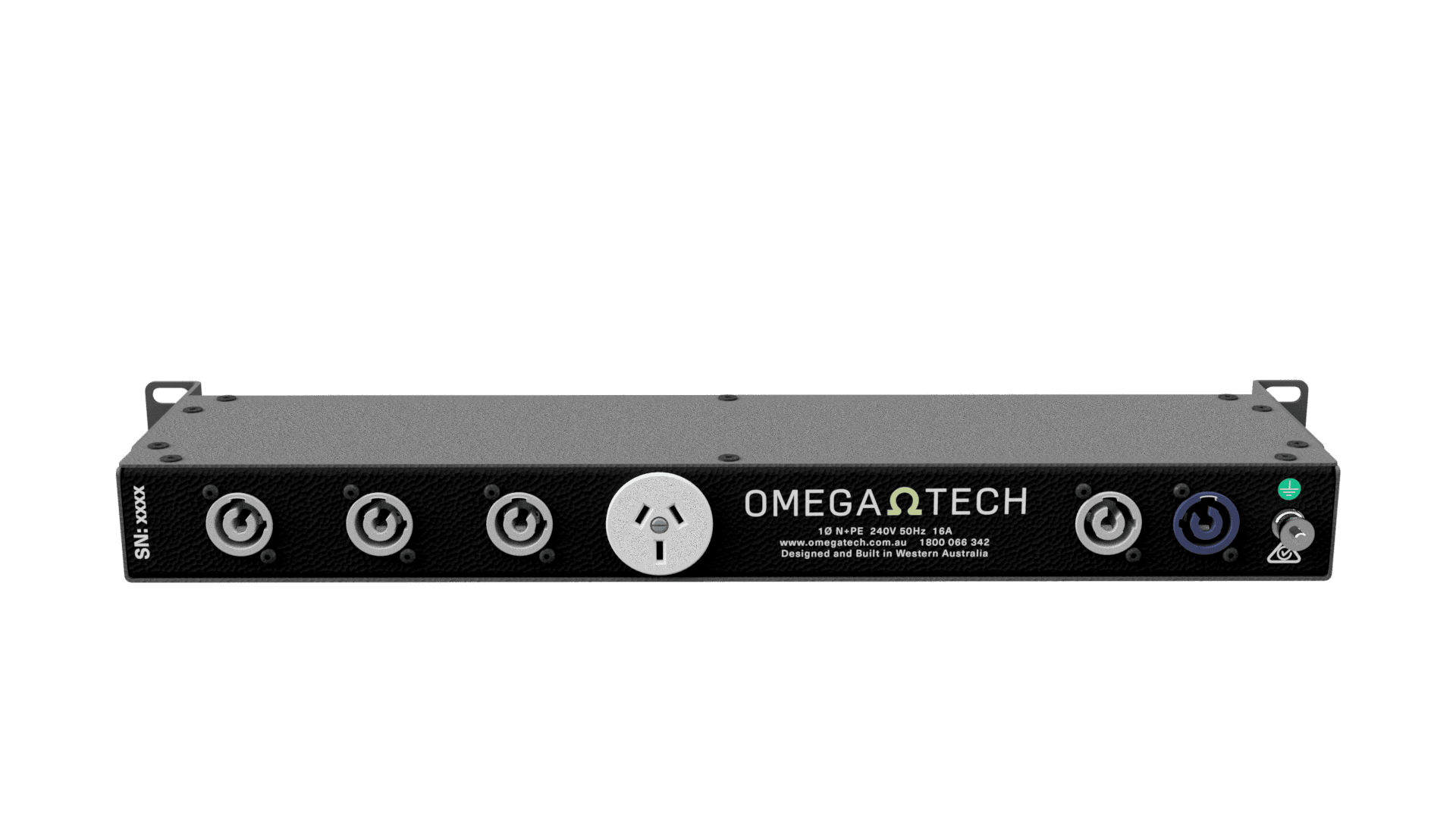 OmegaTech 1U Power Rack Strip, PowerCON & GPO; Rear Input - Image 4