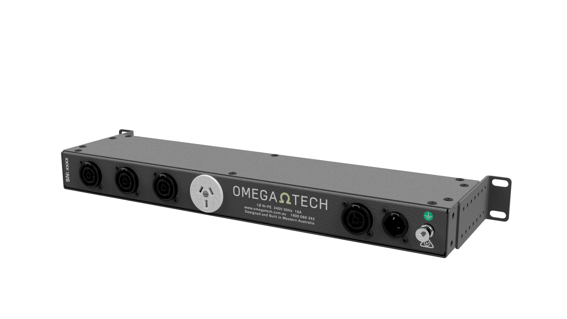 OmegaTech 1U Power Rack Strip, TrueCON & GPO; Rear Input - Image 9