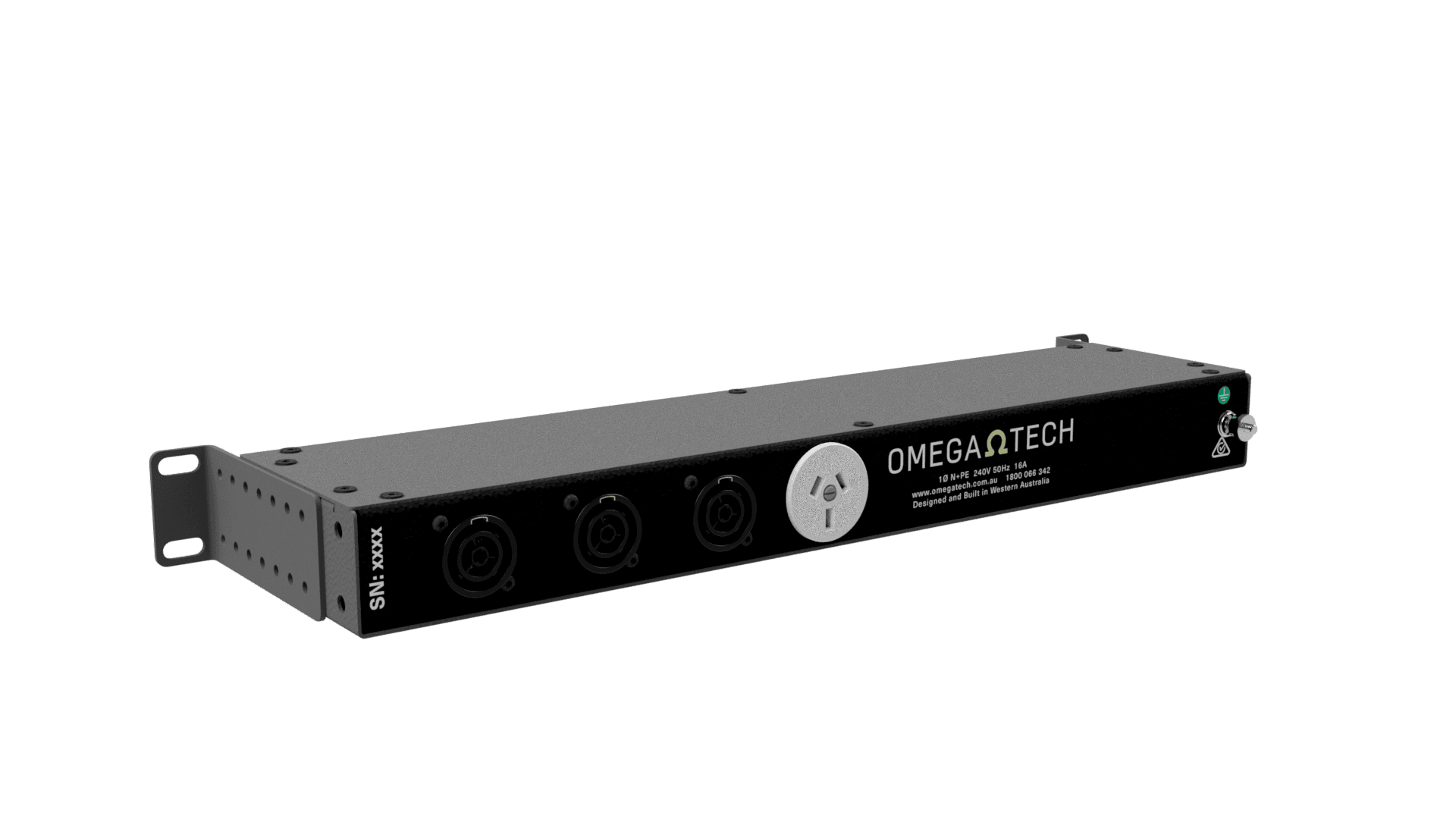 OmegaTech 1U Power Rack Strip, TrueCON & GPO; Front Input - Image 10