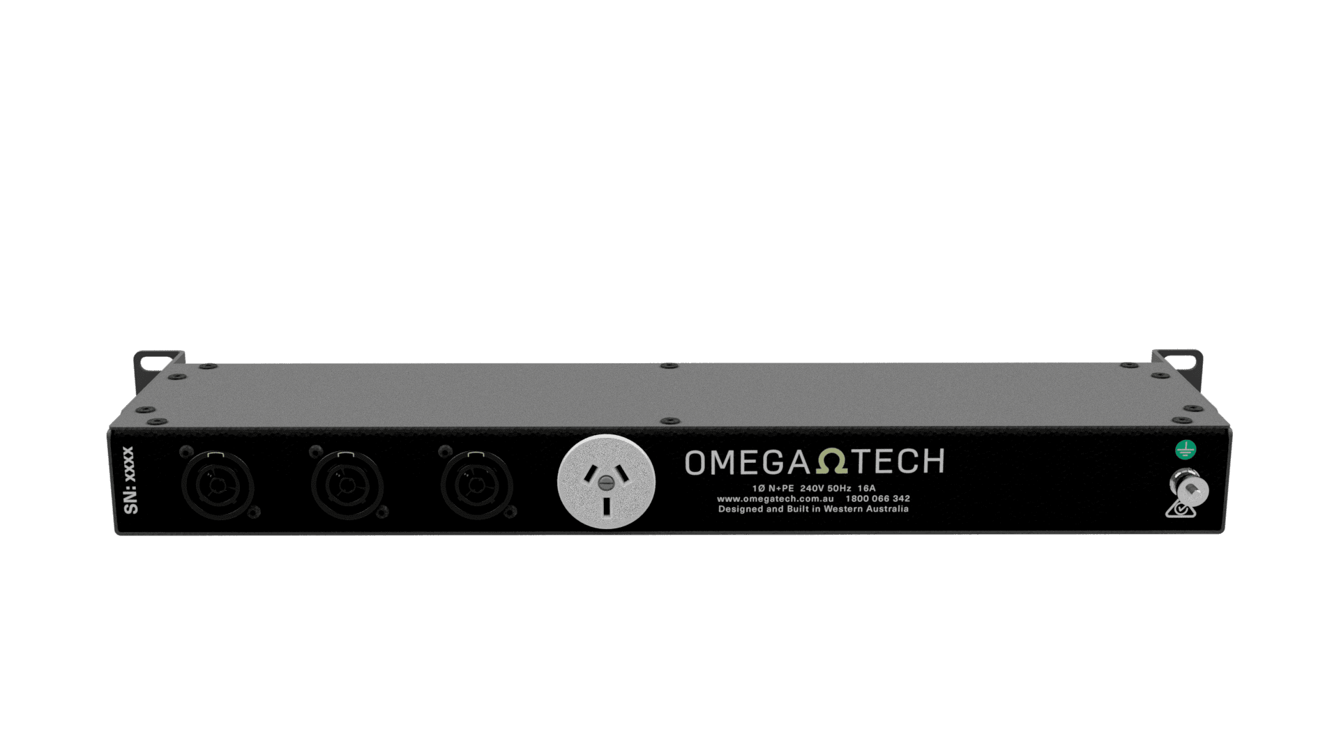 OmegaTech 1U Power Rack Strip, TrueCON & GPO; Front Input - Image 9