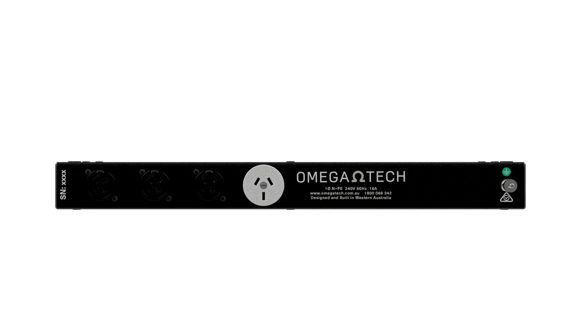 OmegaTech 1U Power Rack Strip, TrueCON & GPO; Front Input - Image 8