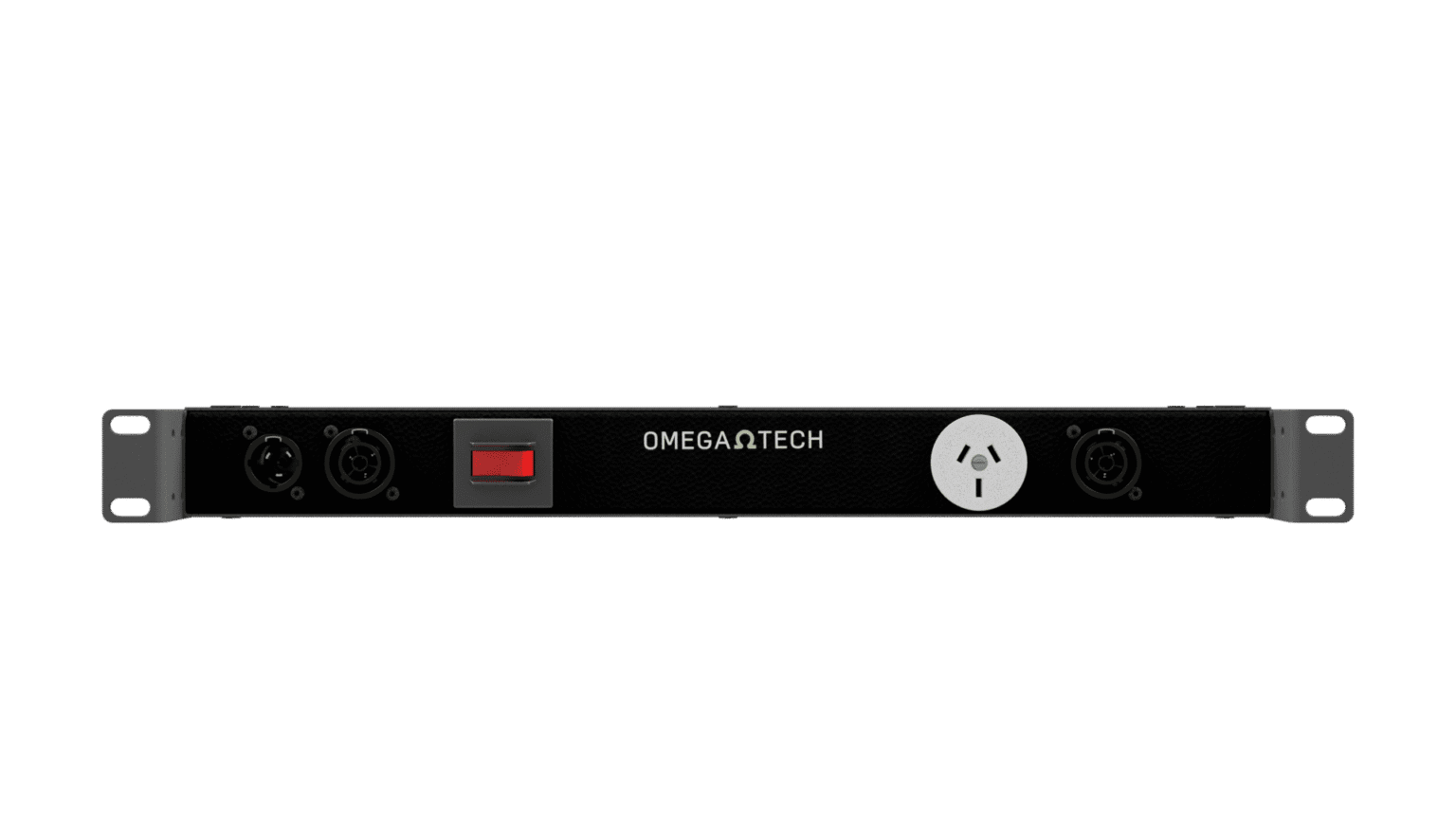 Truecon Rack Panel OmegaTech 1U Power Rack Strip, TrueCON & GPO; Front Input - OmegaTech