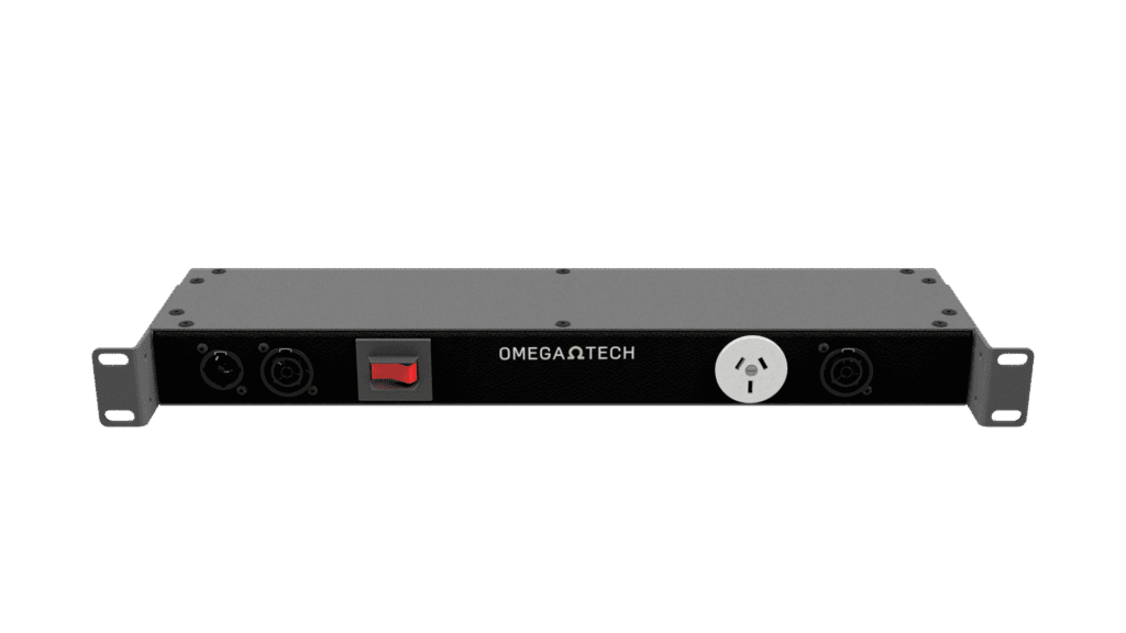 Truecon Rack Panel OmegaTech 1U Power Rack Strip, TrueCON & GPO; Front Input - OmegaTech