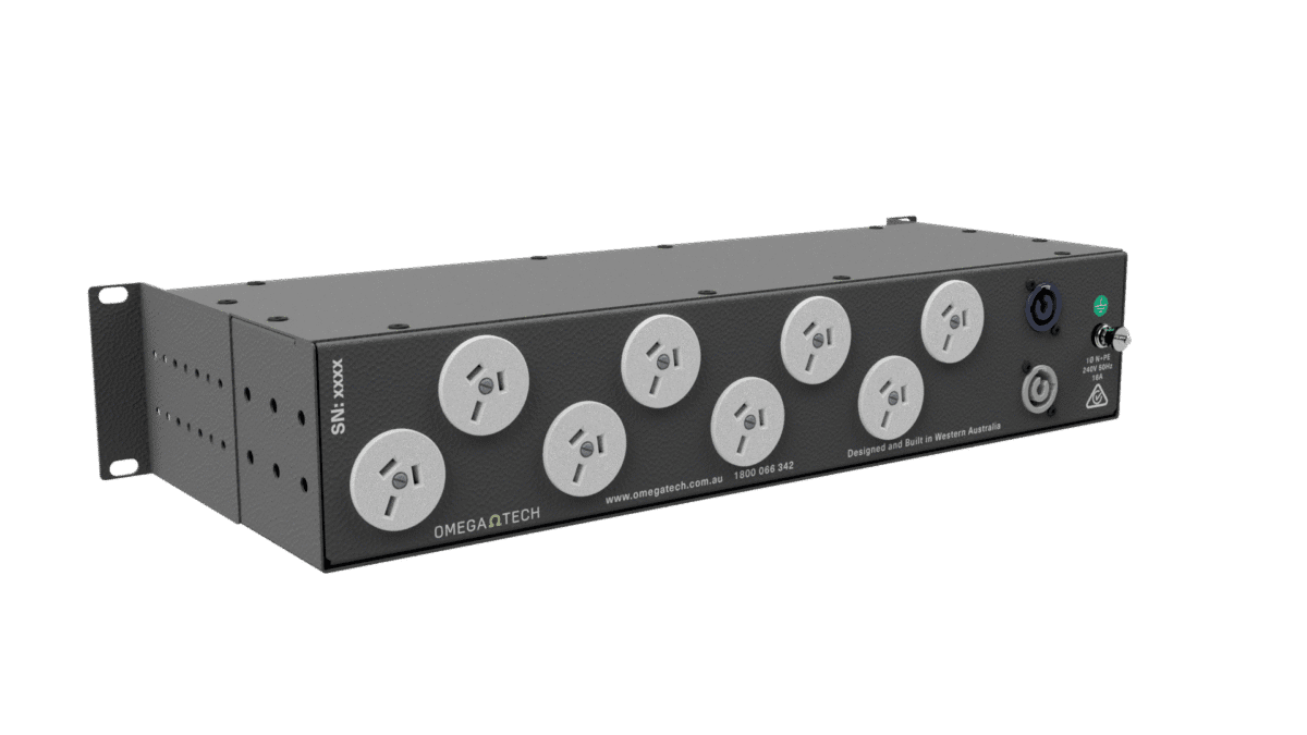 OmegaTech 2U Power Rack Strip, PowerCON & GPO; Rear Input - OmegaTech